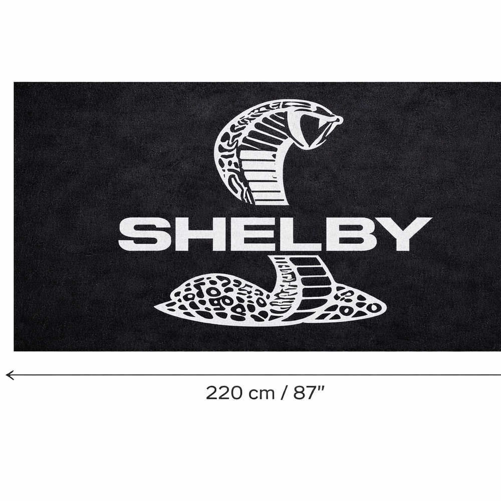 Mustang Shelby Luxury Logo Rug and Display Mat Garage, Home, Office, Showroom Floor Decor, 60x87 in / 150x220 cm