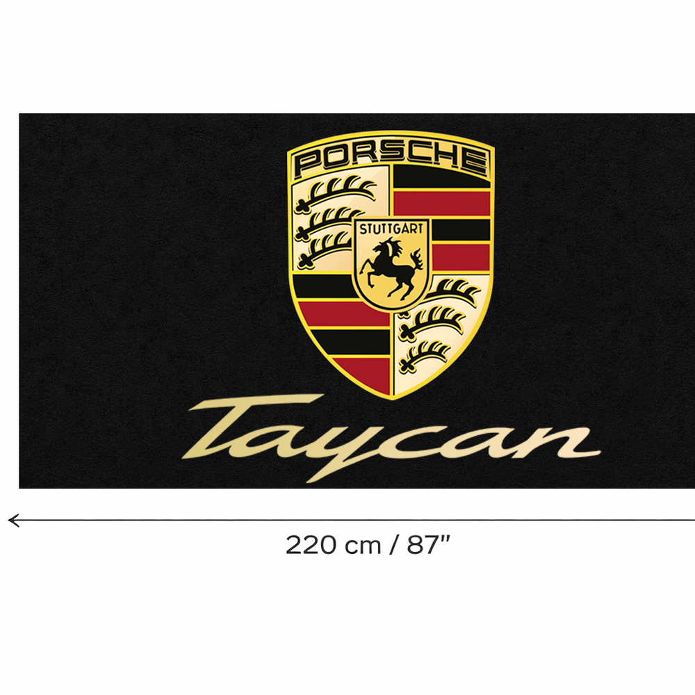 Porsche Taycan Luxury Logo Rug and Display Mat Garage, Home, Office, Showroom Floor Decor, 60x87 in / 150x220 cm