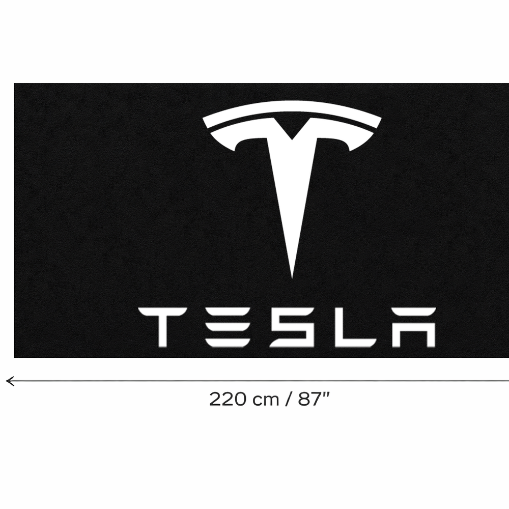 Tesla Luxury Logo Rug and Display Mat Garage, Home, Office, Showroom Floor Decor, 60x87 in / 150x220 cm
